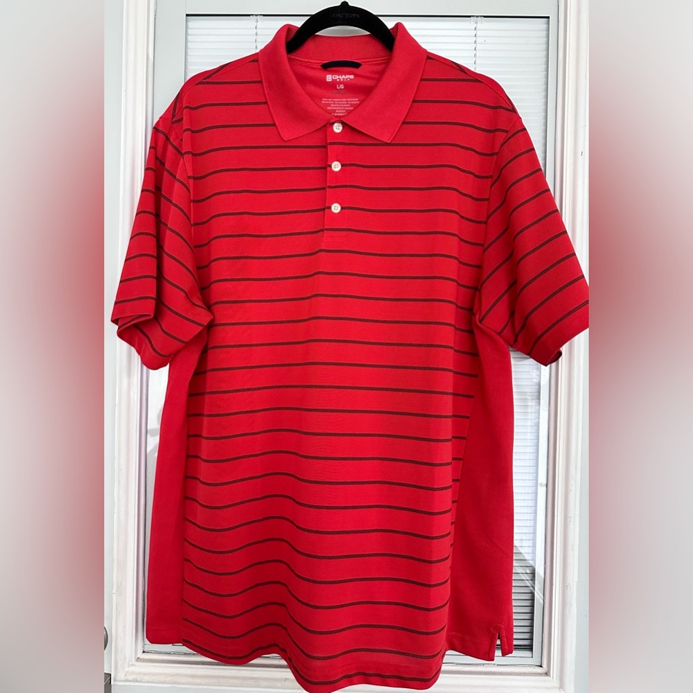 Chaps Golf Red & Blue Men’s Polo Shirt Size L / G Short Sleeve